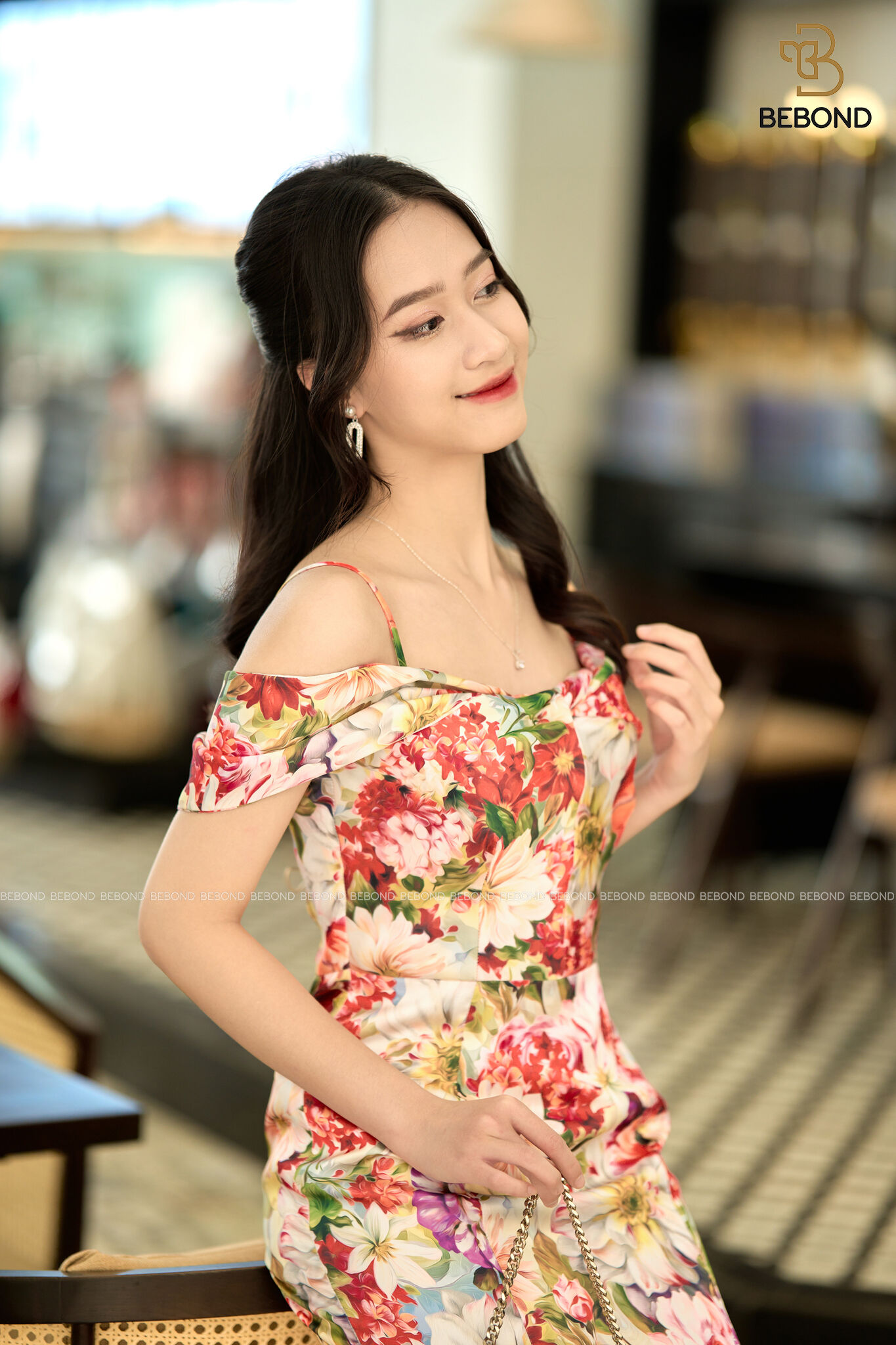 ĐẦM LỤA HỌA TIẾT HOA PHÙ DUNG MÀU CAM- BELINDA DRESS_thumbnail_2