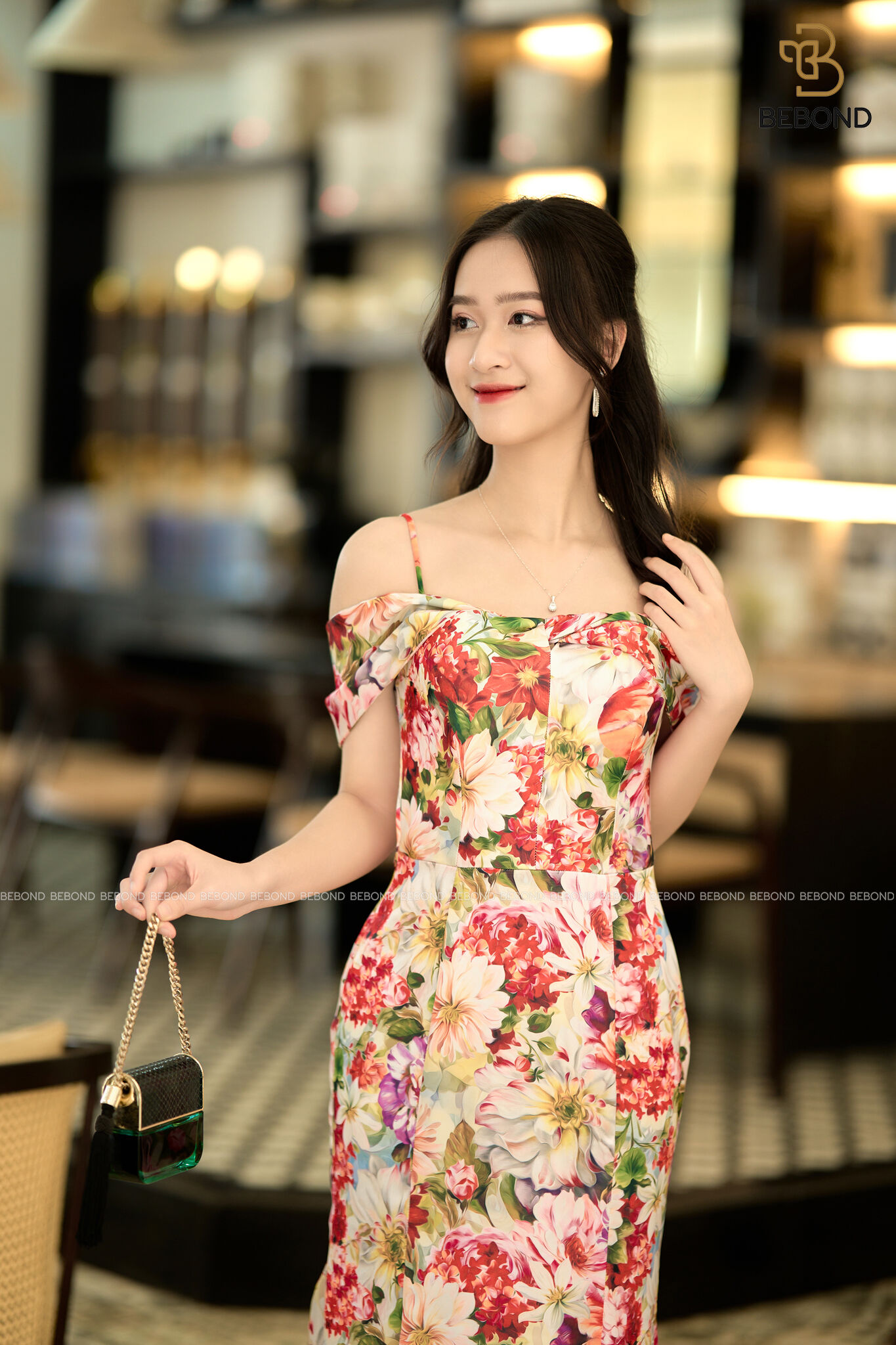 ĐẦM LỤA HỌA TIẾT HOA PHÙ DUNG MÀU CAM- BELINDA DRESS_thumbnail_3