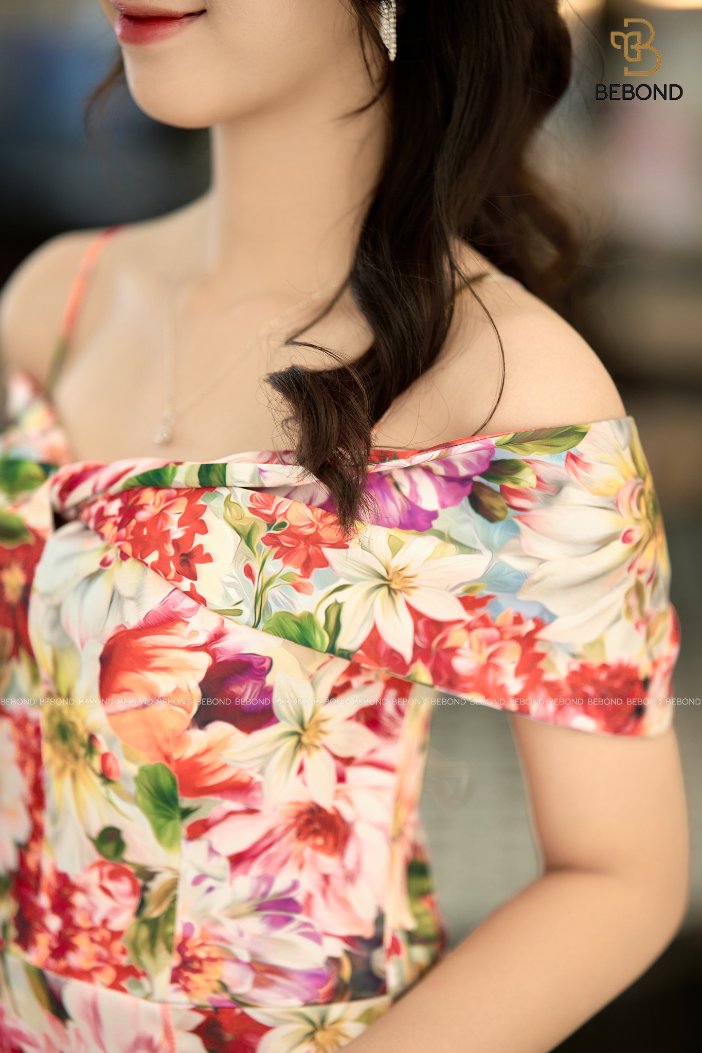 ĐẦM LỤA HỌA TIẾT HOA PHÙ DUNG MÀU CAM- BELINDA DRESS_thumbnail_1