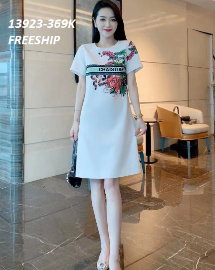 13923-Đầm suông in hoa  viền chữ 3D(lụa frod 3D, lót)FREESHIP_thumbnail_2