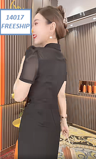 14017-Đầm body tay ngắn cổ tàu khoét giọt nước (thun pc,voan tơ, dây kim sa)FREESHIP_thumbnail_1