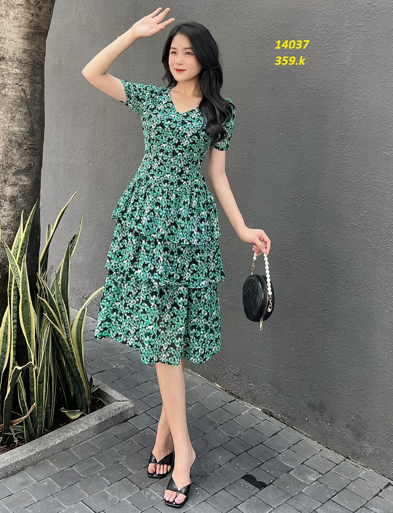 14037-Đầm voan hoa tay ngắn xếp tầng (voan . lót )FREESHIP_thumbnail_0