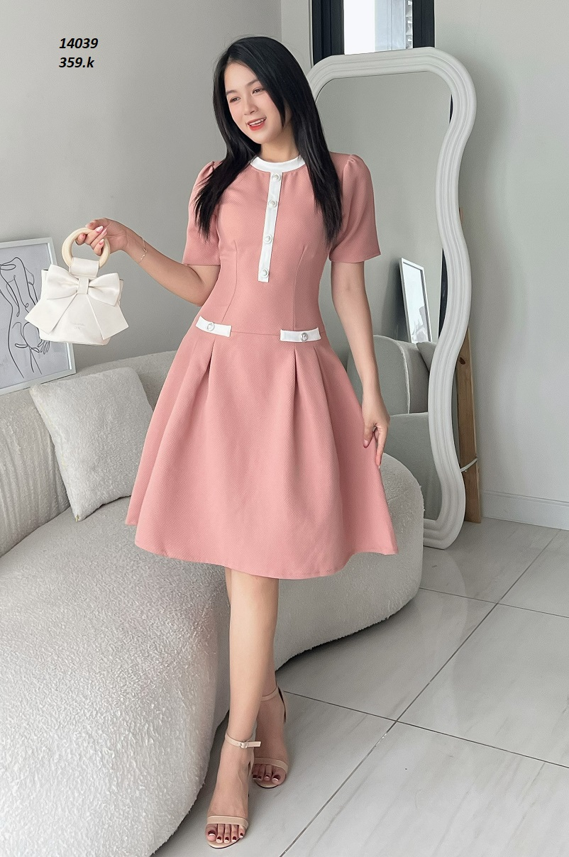 14039-Đầm xòe túi mổ phối trắng (vải sôp Rino) FREESHIP_thumbnail_3