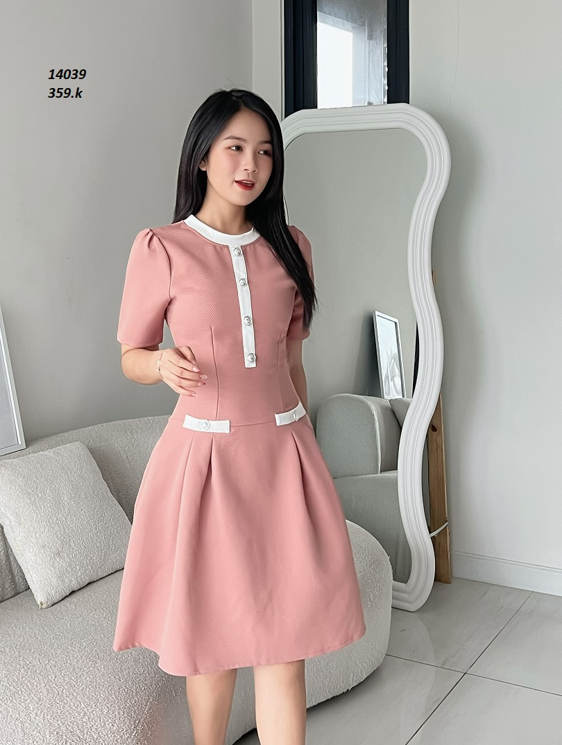 14039-Đầm xòe túi mổ phối trắng (vải sôp Rino) FREESHIP_thumbnail_1