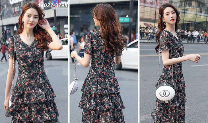 14027-Đầm voan hoa nhí xếp tầng (voan, lót thun)FREESHIP_thumbnail_3