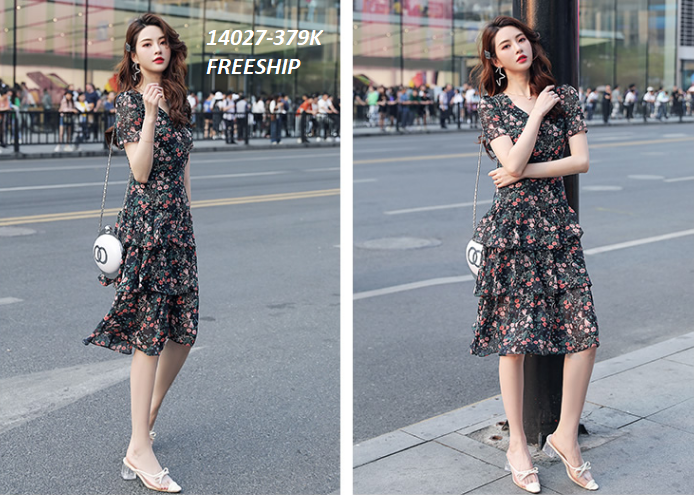 14027-Đầm voan hoa nhí xếp tầng (voan, lót thun)FREESHIP_thumbnail_2