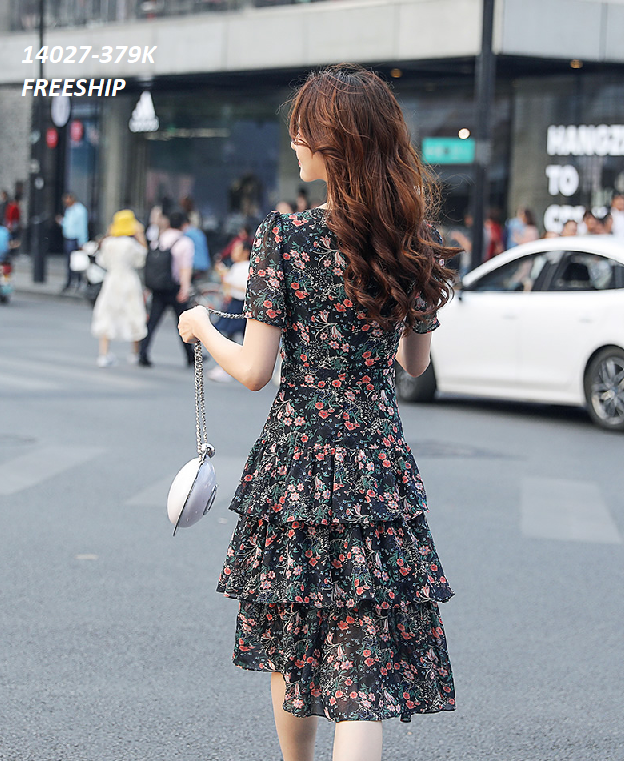 14027-Đầm voan hoa nhí xếp tầng (voan, lót thun)FREESHIP_thumbnail_1