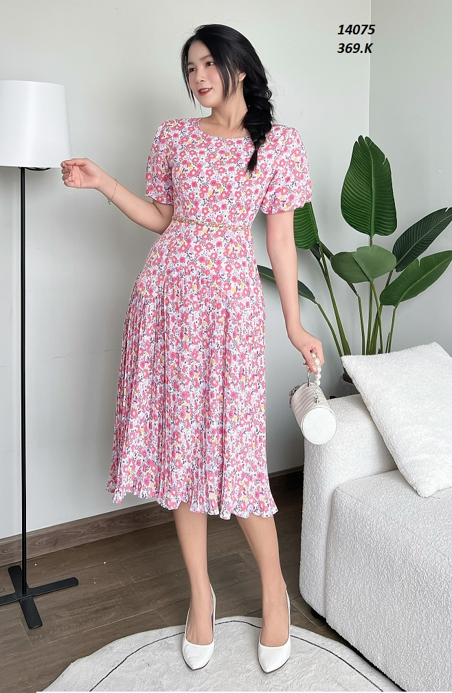 14075-Đầm xòe in hoa dập ly (lụa in dập ly)FREESHIP_thumbnail_0