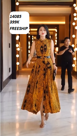 14085-Đầm maxi sát nách  cổ trụ kết nút kèm nịt (voan in, lót thun)FREESHIP_thumbnail_0