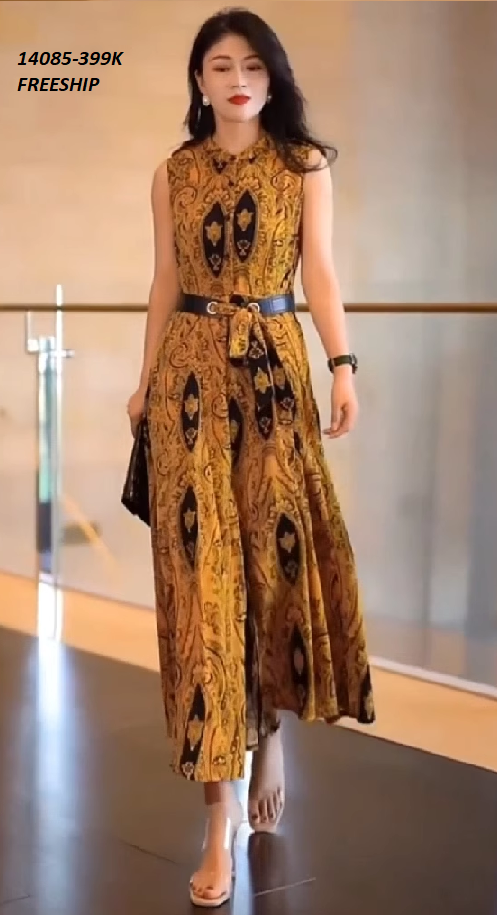 14085-Đầm maxi sát nách  cổ trụ kết nút kèm nịt (voan in, lót thun)FREESHIP_thumbnail_1