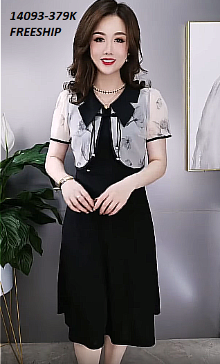 14093-Đầm dài kèm áo khoác ngắn tay in họa tiết ( đầm lụa, khoác voan tơ in)FREESHIP_thumbnail_3