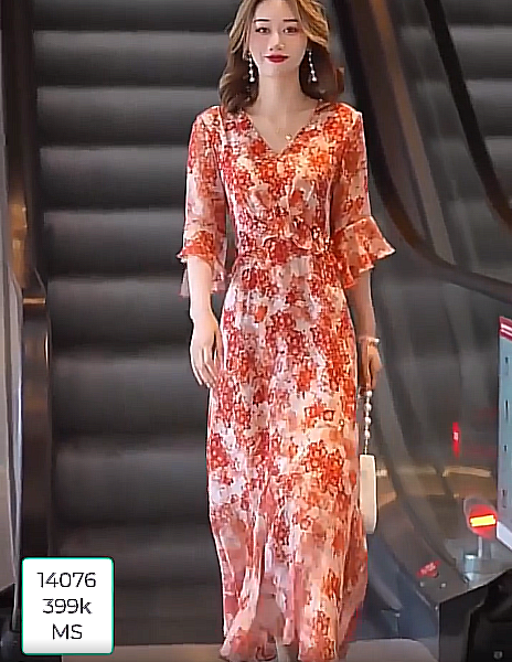 14076-Đầm voan in hoa cổ  viền phụ kiện ( voan, lót thun)FREESHIP_thumbnail_1