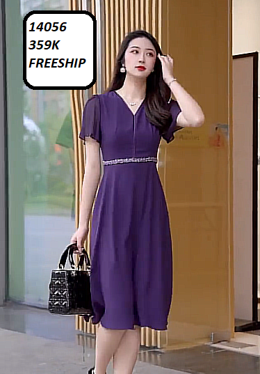 14056-Đầm voan xòe cổ tim eo nhấn viền phụ kiện ( voan, lót thun )FREESHIP_thumbnail_5