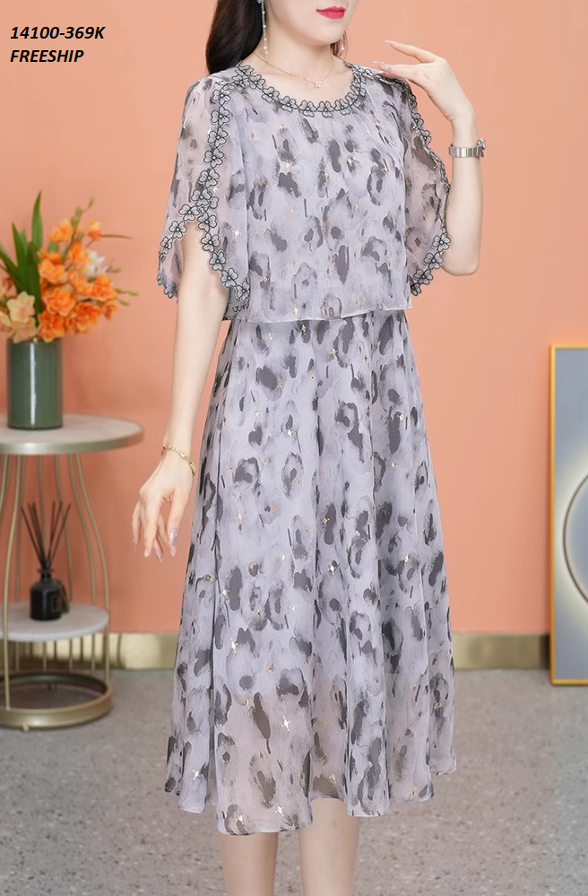 14100-Đầm xòe giả kiểu rời tay xẻ phối viền ren (voan, lót thun)FREESHIP_thumbnail_2