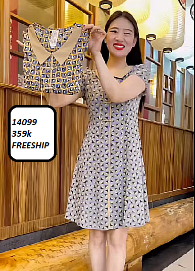 14099-Đầm suông chữ A cổ peter in họa tiết  (lụa in)FREESHIP_thumbnail_0