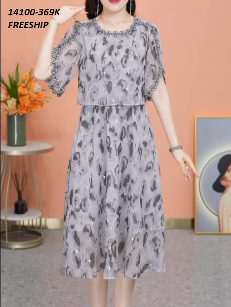 14100-Đầm xòe giả kiểu rời tay xẻ phối viền ren (voan, lót thun)FREESHIP_thumbnail_0