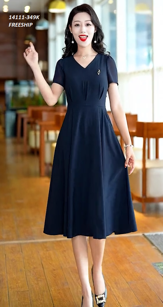 14111-Đầm voan xòe tay ngắn cổ tim , kèm phụ kiện (voan, lót thun)FREESHIP_thumbnail_0