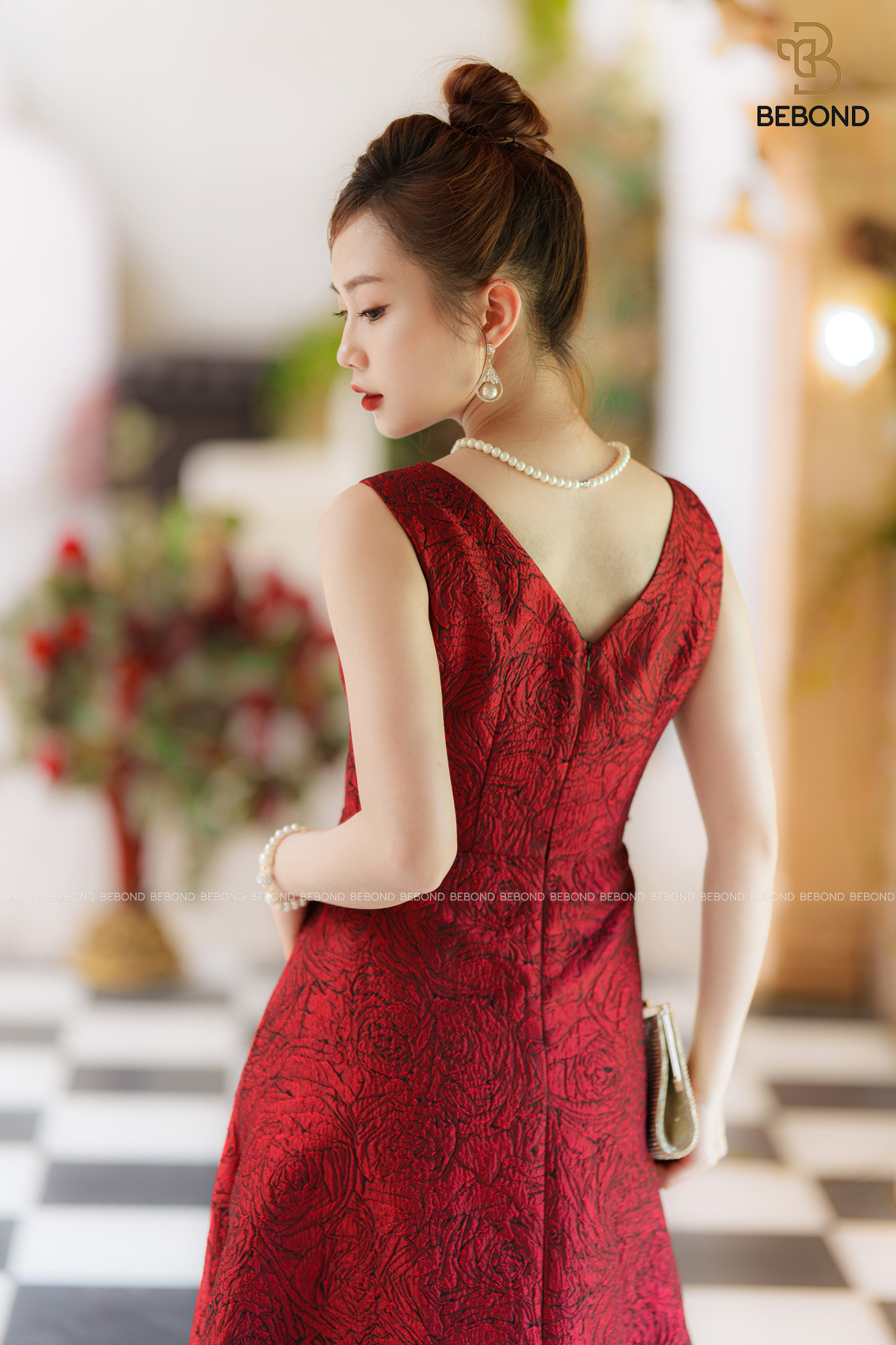 ĐẦM SÁT NÁCH PHỐI NƠ MÀU ĐỎ- MARY DRESS