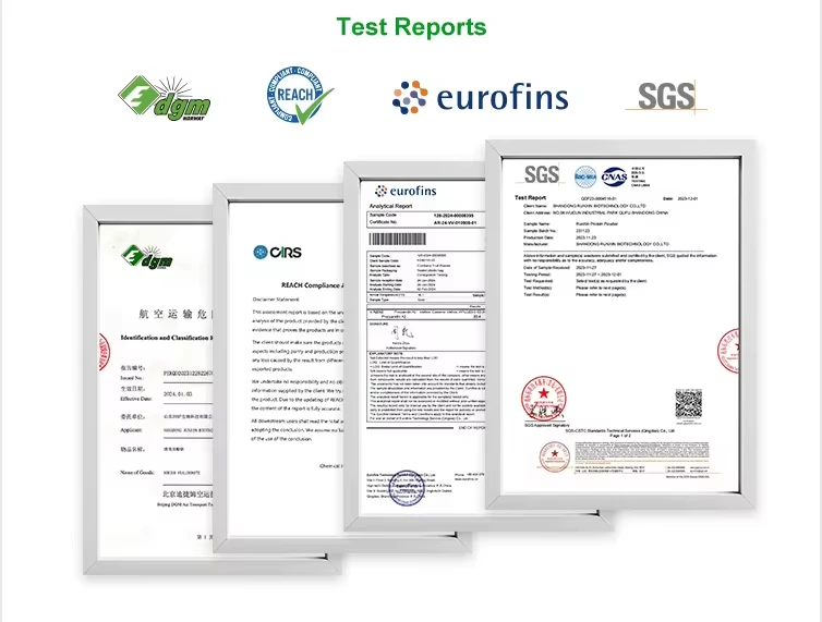 Independent lab test reports: DGM, REACH, Eurofins, SGS