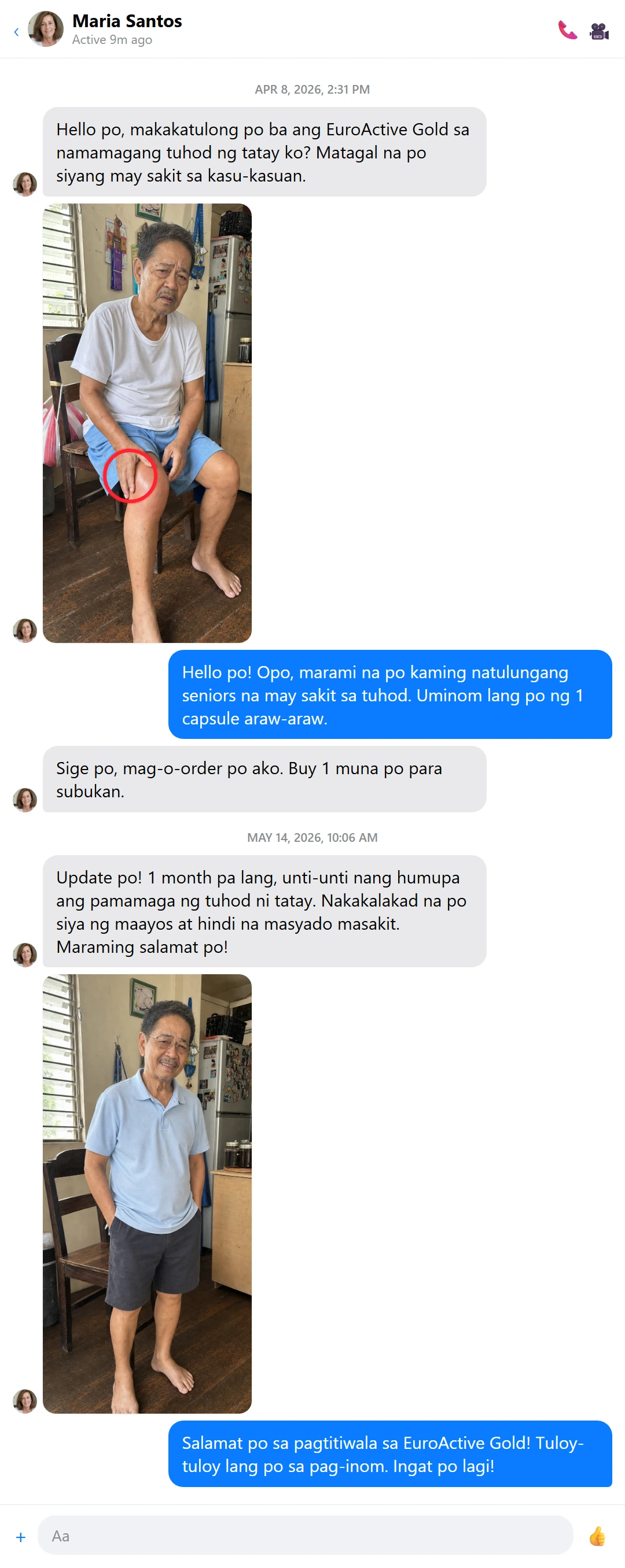 EuroActive customer conversation