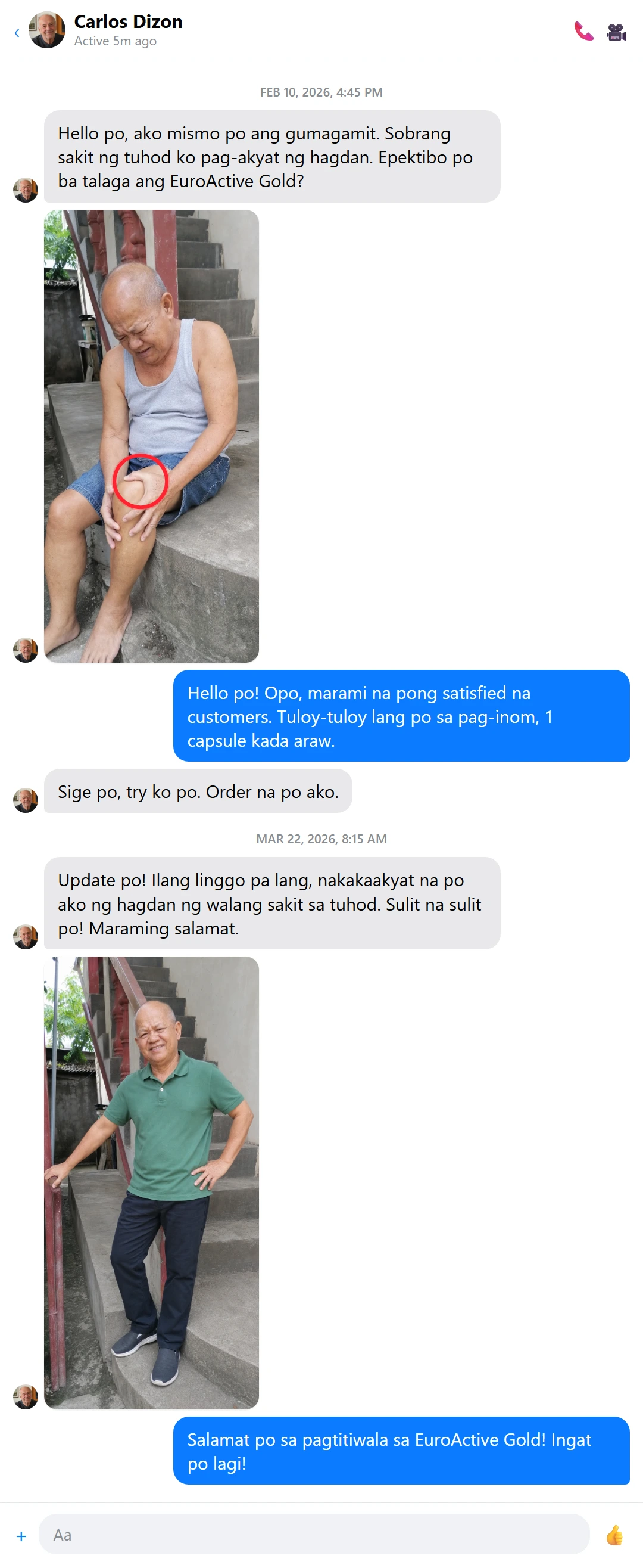 EuroActive customer conversation