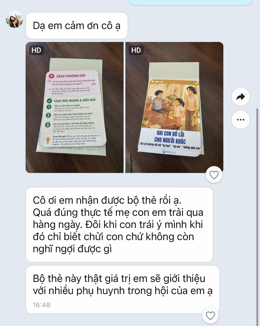 Phản hồi phụ huynh chị Thanh Huyền gửi NALELA