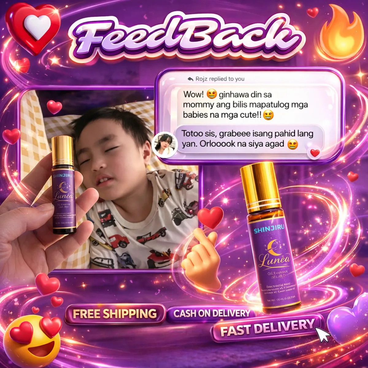 Real Lunea customer feedback — child sleeping