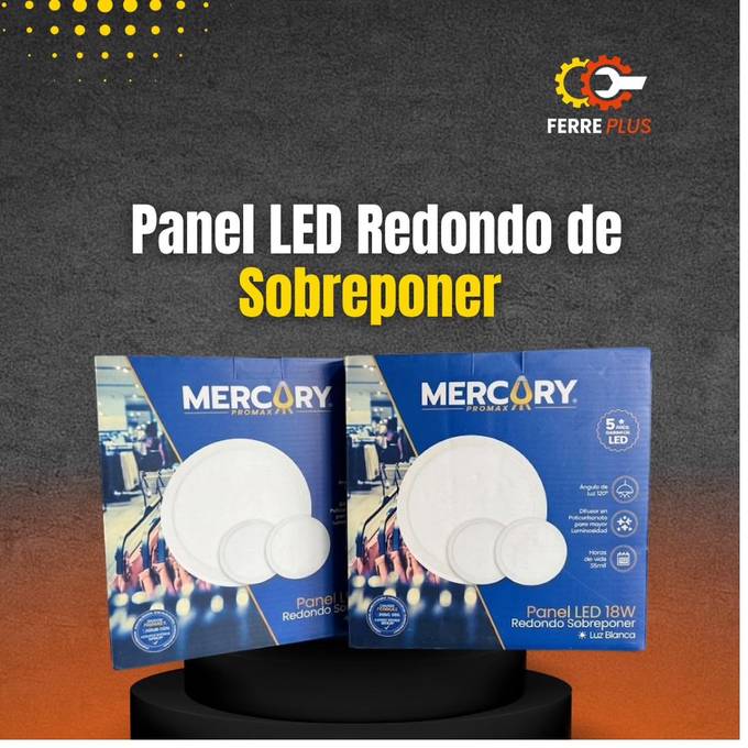 Panel LED redondo de sobreponer Mercury Promax 18 W