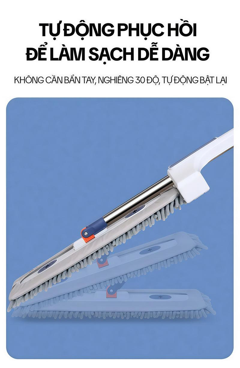 Cơ cấu vắt bông tích hợp trên thân cây lau nhà