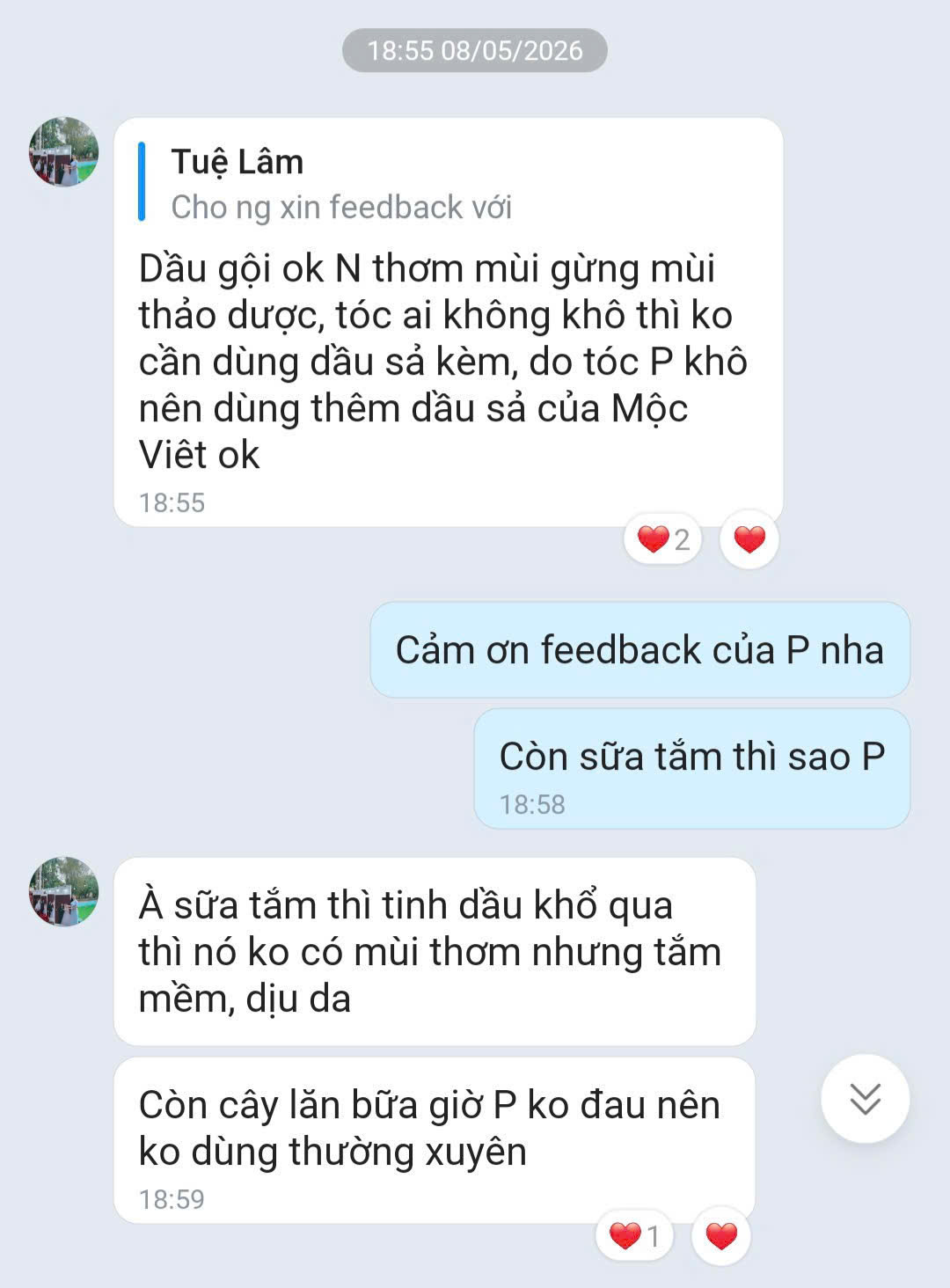Phản hồi khách hàng Mộc Việt