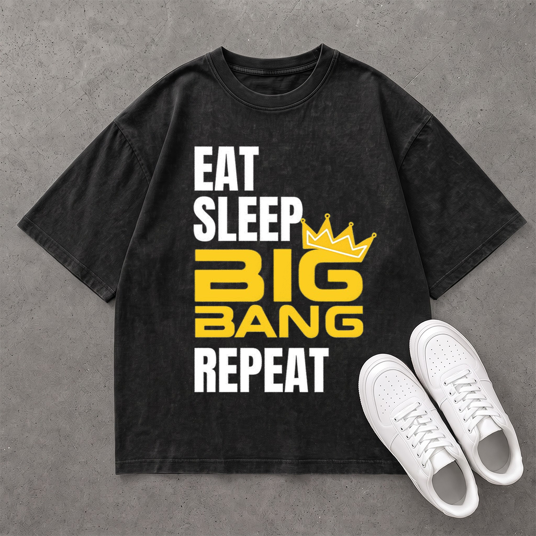 Áo Slogan Eat Sleep BIGBANG - Tee Oversized