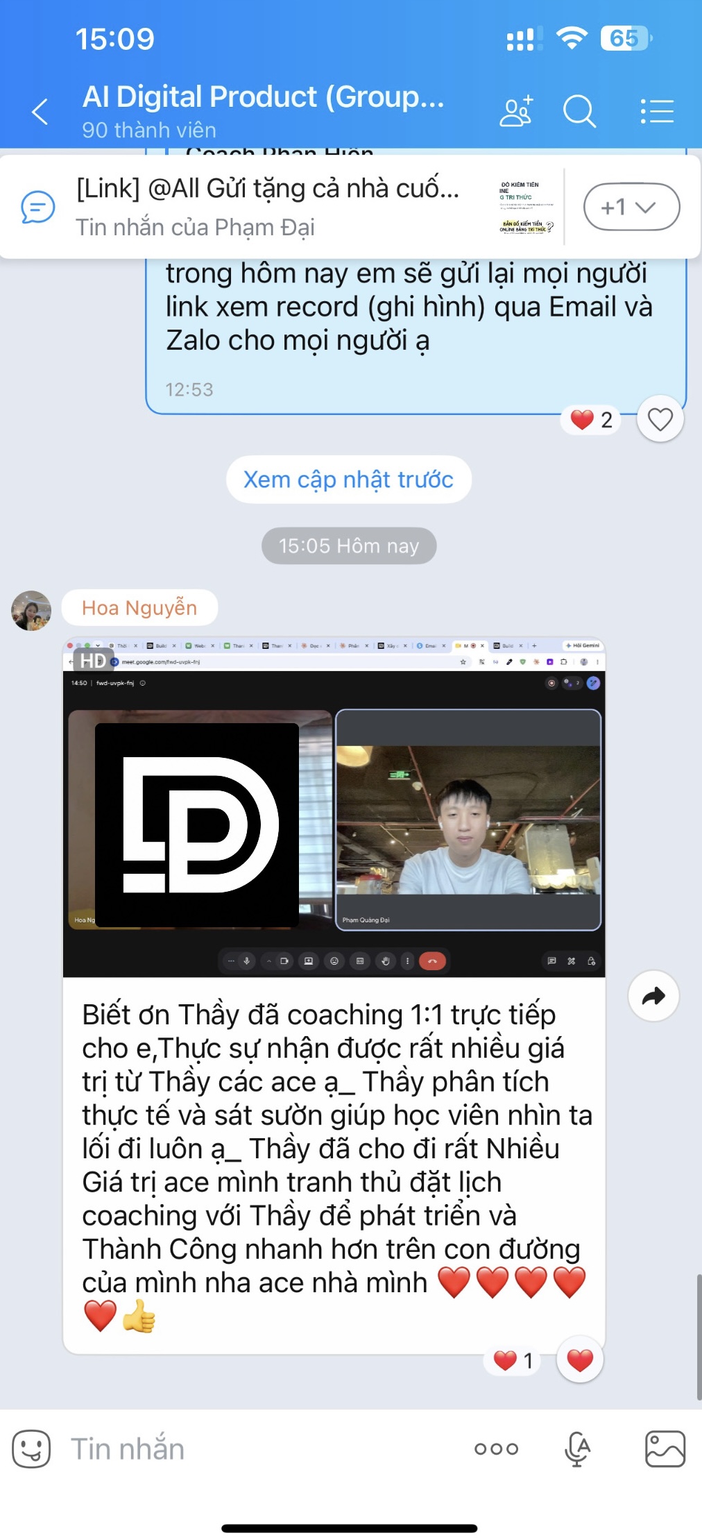 Tin nhắn khách hàng phản hồi sau khi dùng ebook