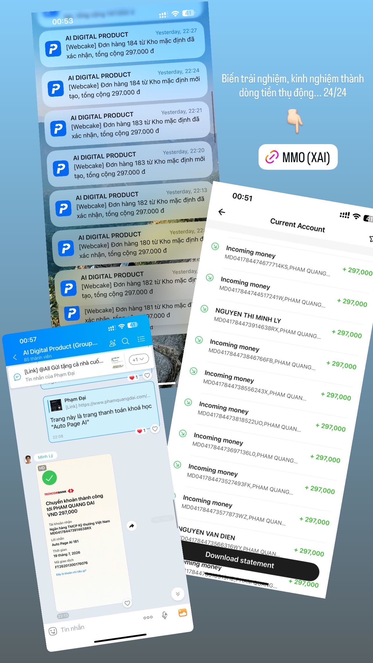 Thông báo tiền về tự động trên POS Cake và app ngân hàng