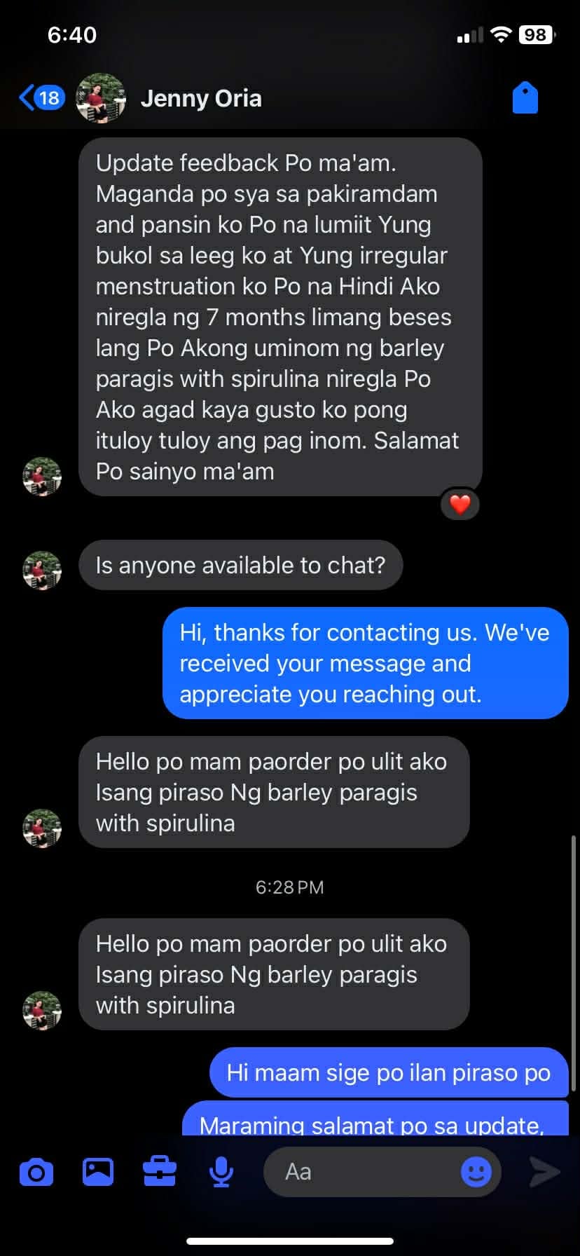 Customer feedback 5
