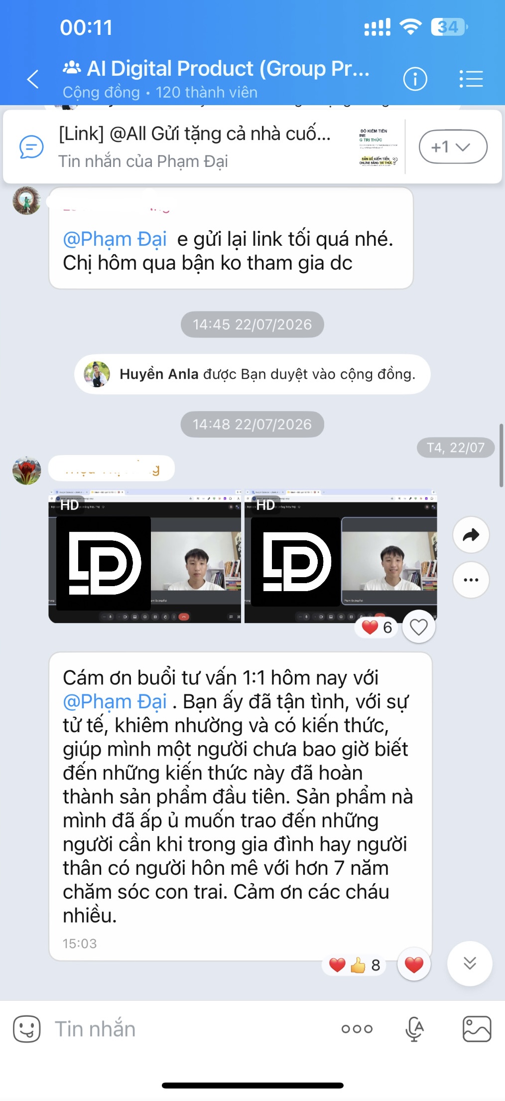 Tin nhắn khách hàng phản hồi sau khi dùng ebook