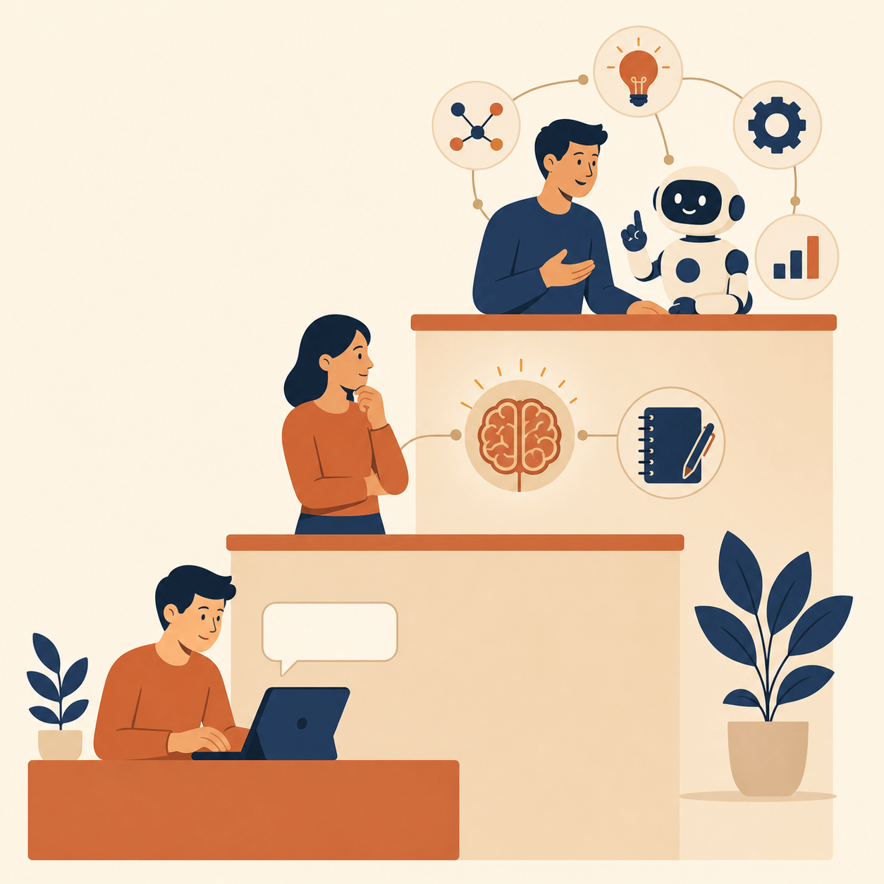 Ba tầng dùng AI: hỏi đáp, trí nhớ, công cụ thật