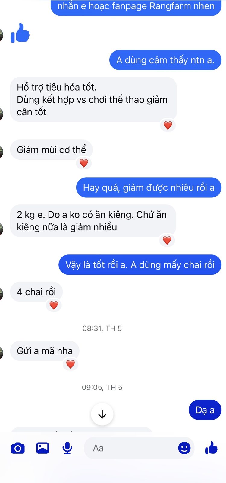 Khách nhắn: giảm 2kg không ăn kiêng