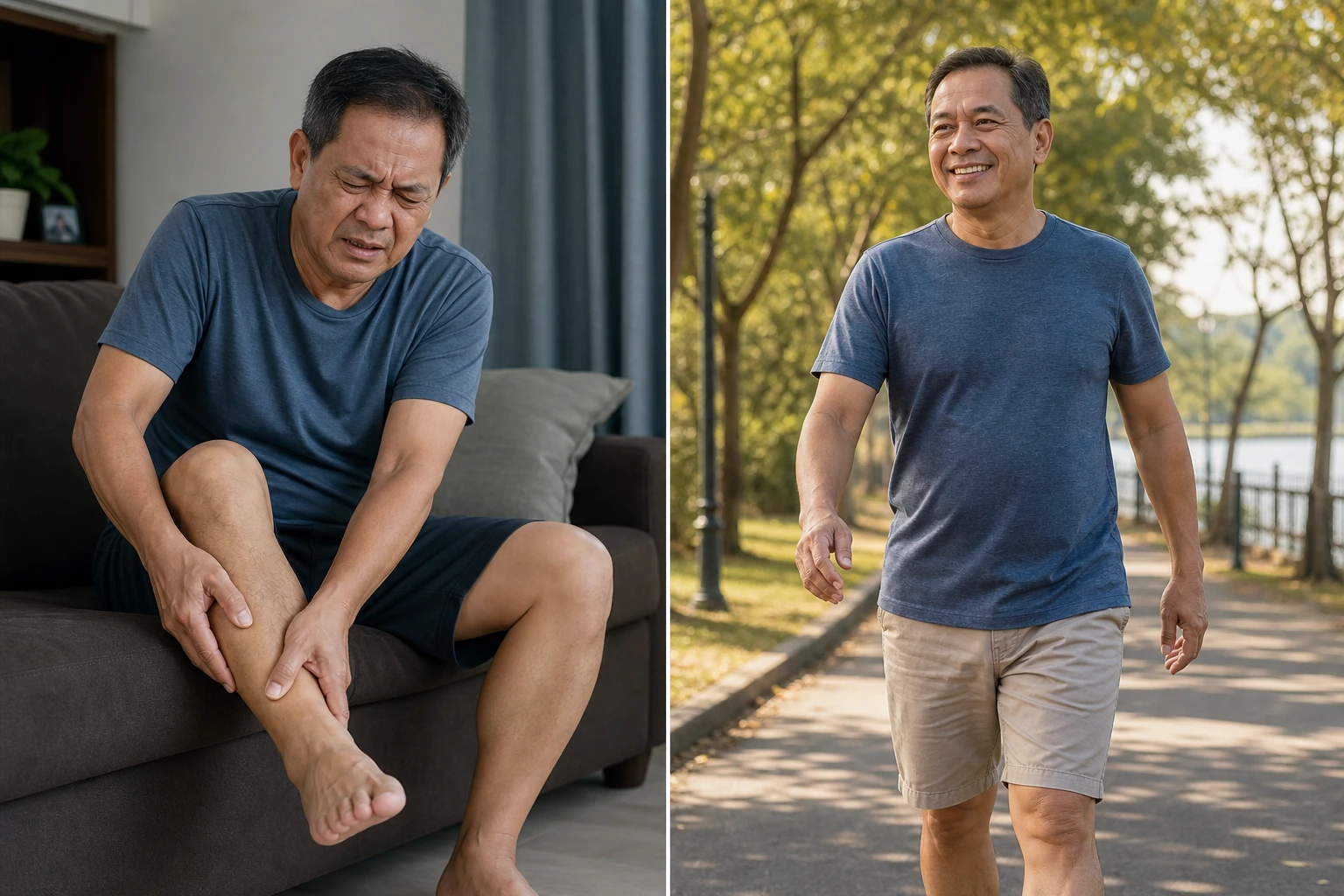 Gout and joint pain before and after
