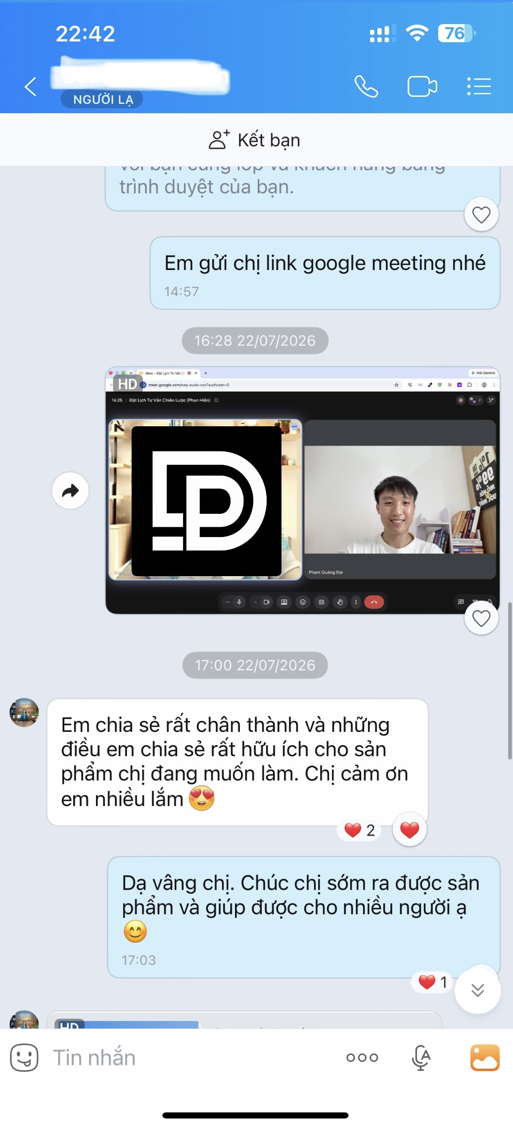 Tin nhắn khách hàng phản hồi sau khi dùng ebook