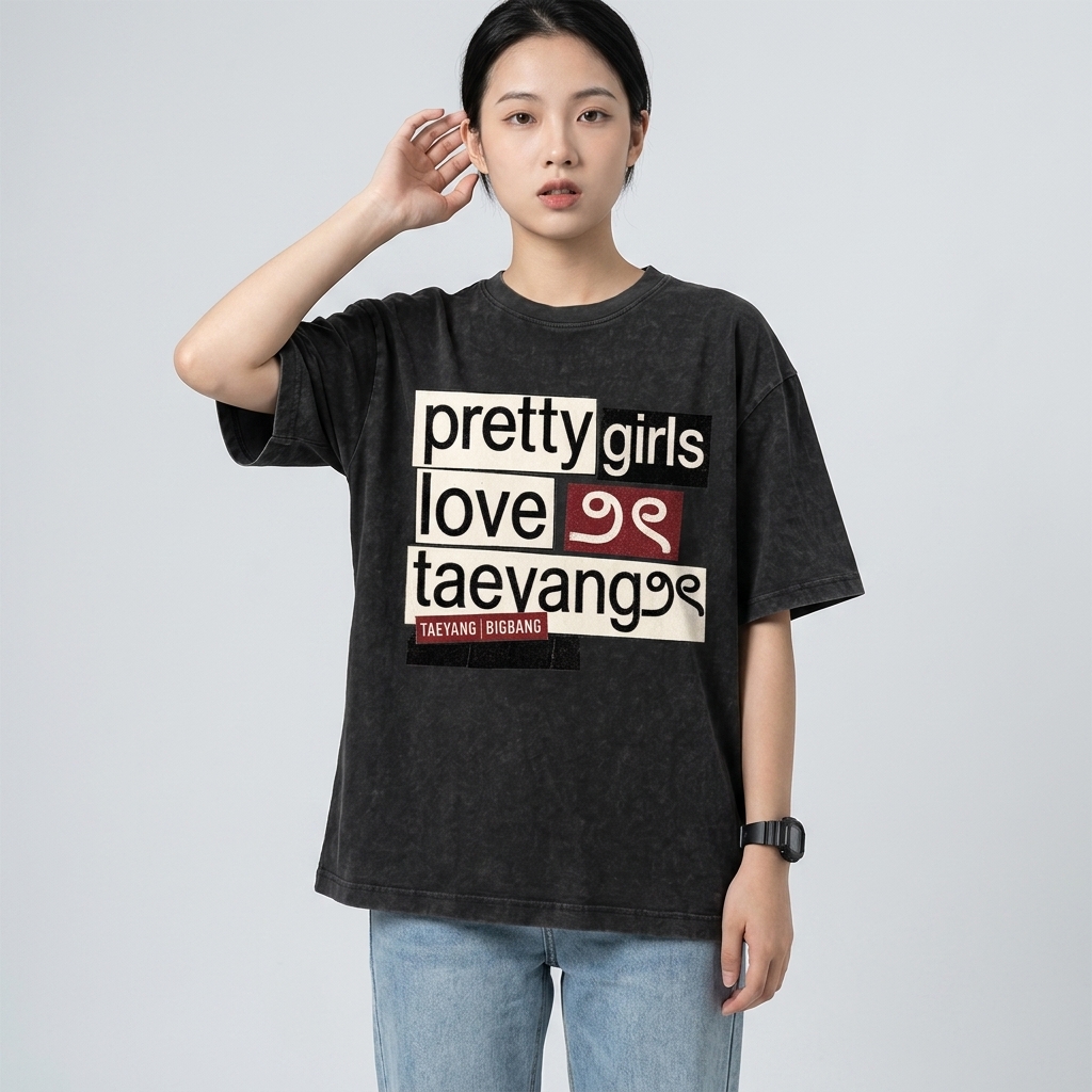 Áo Pretty Girl Love TAEYANG - Tee Oversized - ảnh thứ 2
