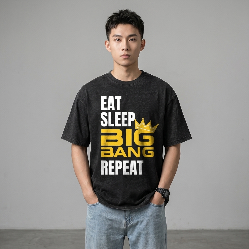 Áo Slogan Eat Sleep BIGBANG - Tee Oversized - ảnh thứ 2