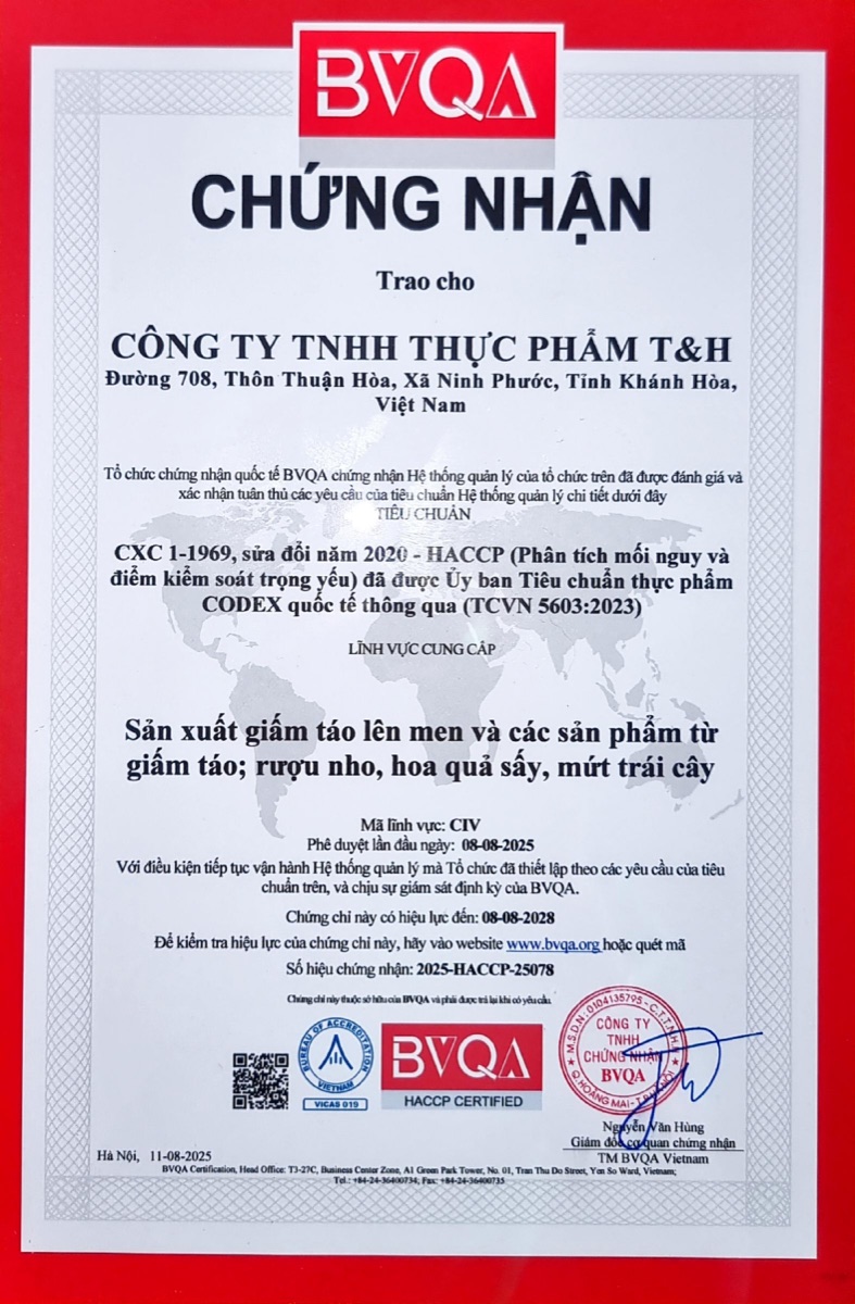 Chứng nhận HACCP — BVQA