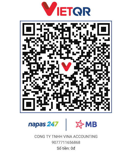 Mã QR chuyển khoản MB Bank CTY TNHH VINA ACCOUNTING 9077711656868