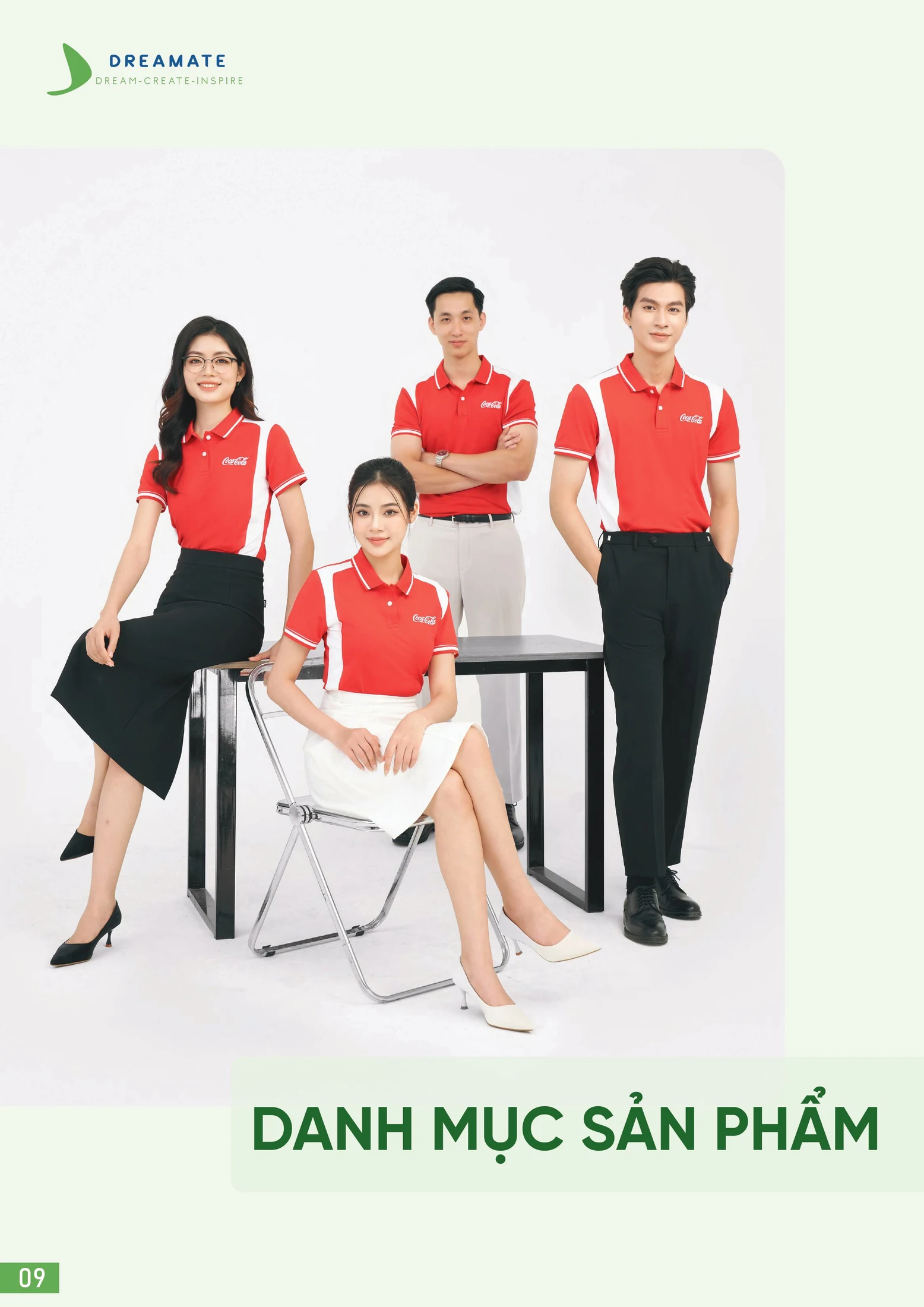 Mẫu polo đỏ trắng trong catalogue Dreamate