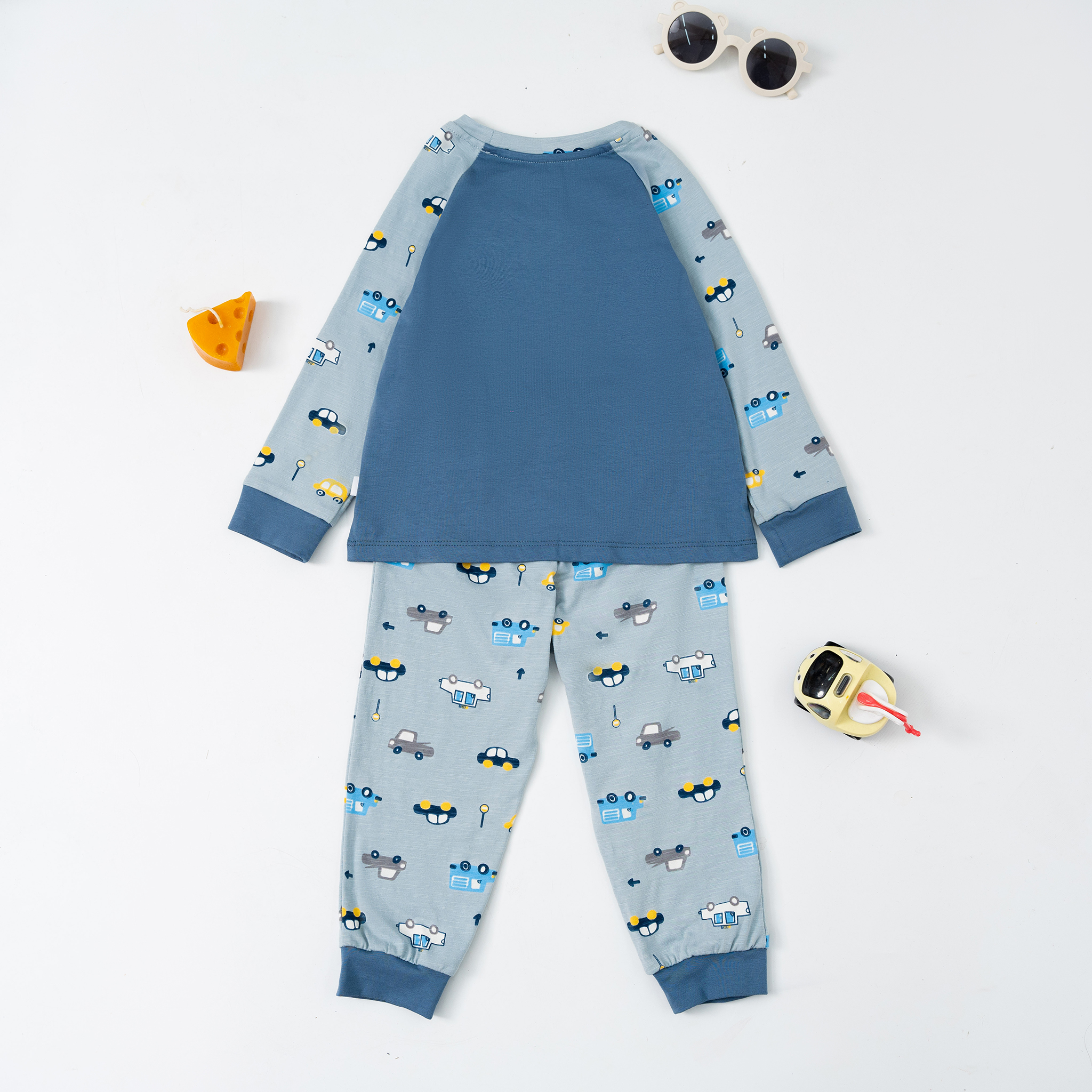 Bộ mặc nhà họa tiết phối thân trơn_thumbnail_5