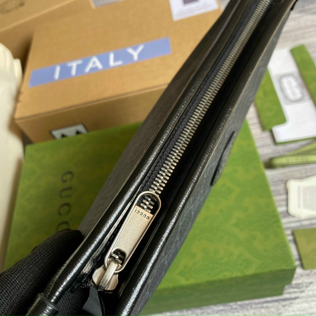 Ví cầm tay clutch nam Gucci Beauty Case With Interlocking G Black_thumbnail_3