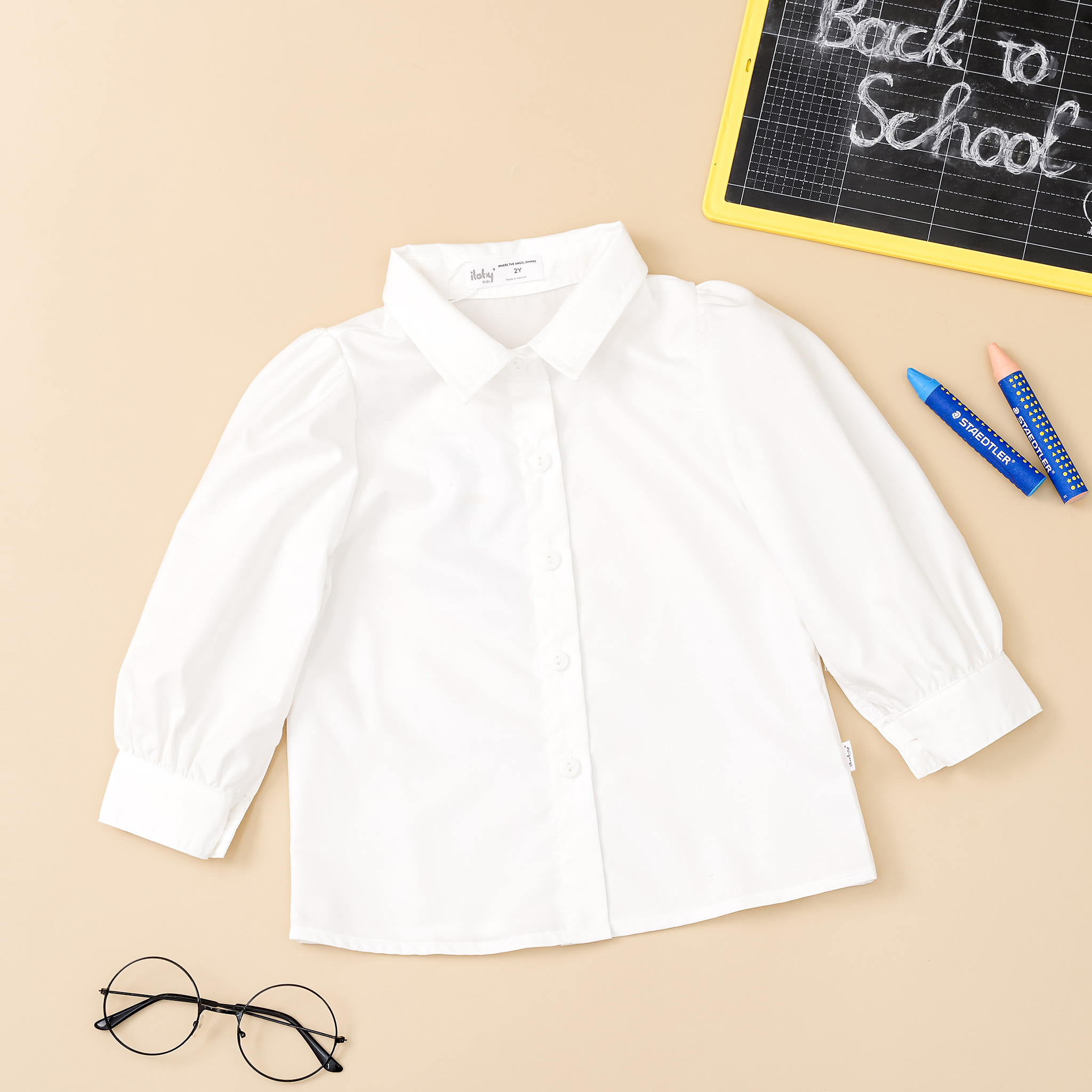 Áo sơ mi dài tay basic bé gái_thumbnail_0