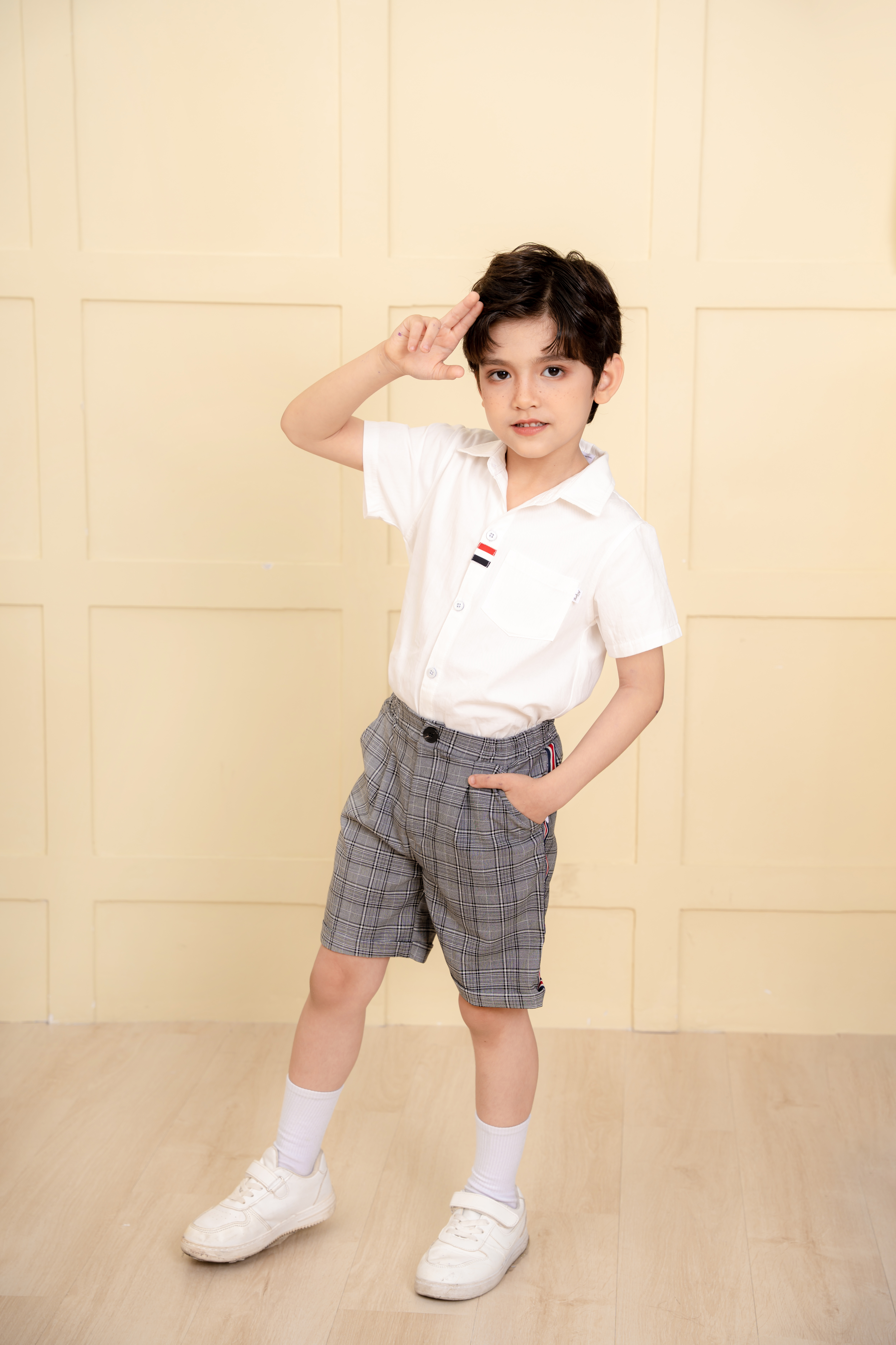 Áo sơ mi cộc tay phối nẹp áo_thumbnail_1