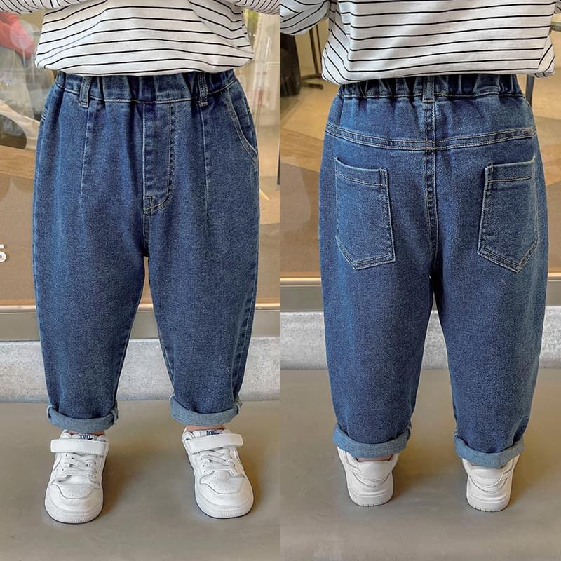 Quần dài bé trai 1 2 3 4 5 6 7 8 9 tuổi chất jean Magickids dáng baggy form rộng Quần áo trẻ em đi học đi chơi QD22019