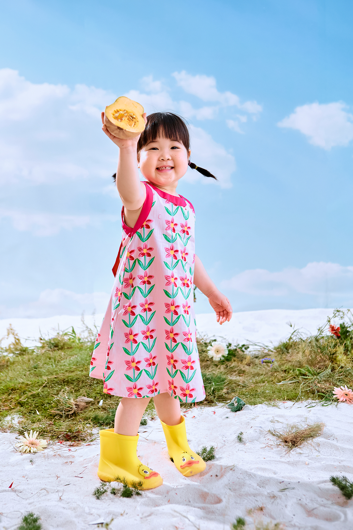 Váy suông cổ tròn họa tiết phối nơ sau_thumbnail_2